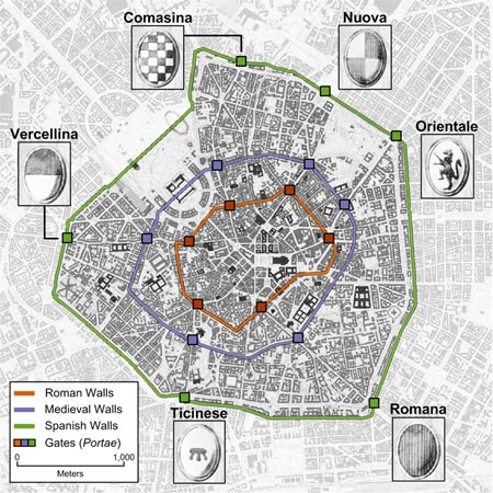 Mura di Milano: 3 cinte murarie